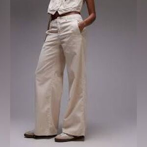 Wide Leg Cream Pants